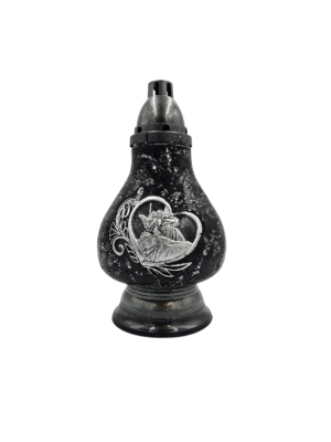 KARAFKA SERCE ANIOŁ SREBRNO-CZARNA