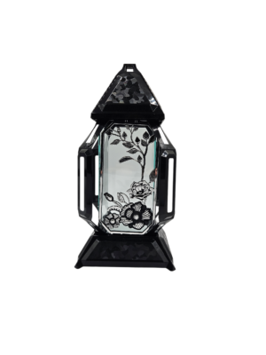 KAPLICZKA KORTE DUŻE CZARNE KWIAT SREBRNY