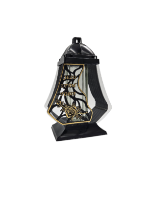 LAMPION 1 CZARNY NAPIS ZŁOTY